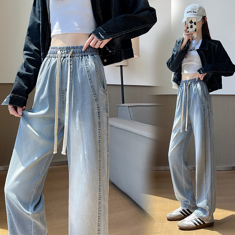 American style thin work clothing straight jeans for women