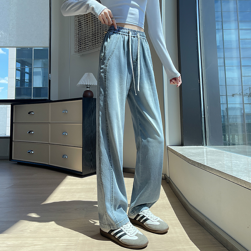 American style thin work clothing straight jeans for women