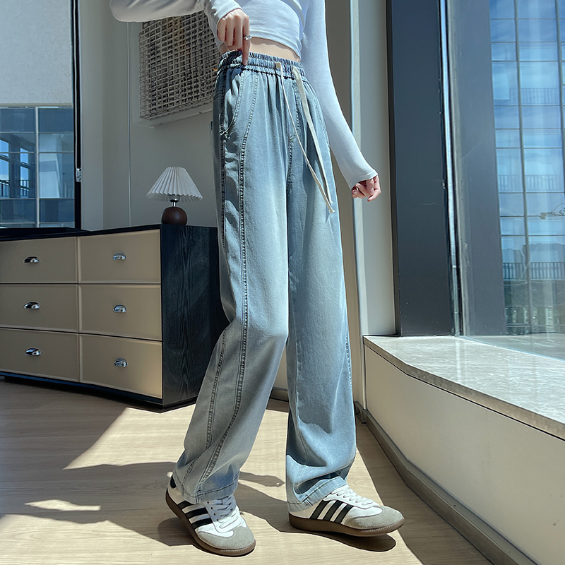 American style thin work clothing straight jeans for women