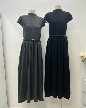 All-match bottoming sweater dress cstand collar dress