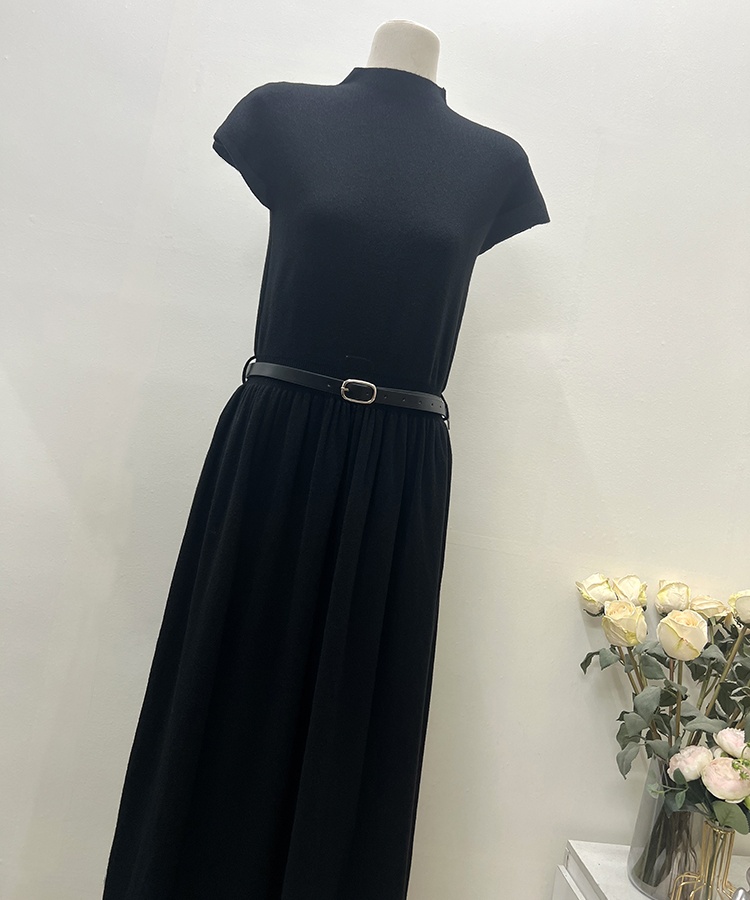 All-match bottoming sweater dress cstand collar dress