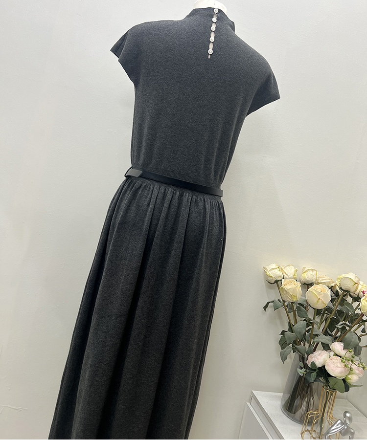 All-match bottoming sweater dress cstand collar dress