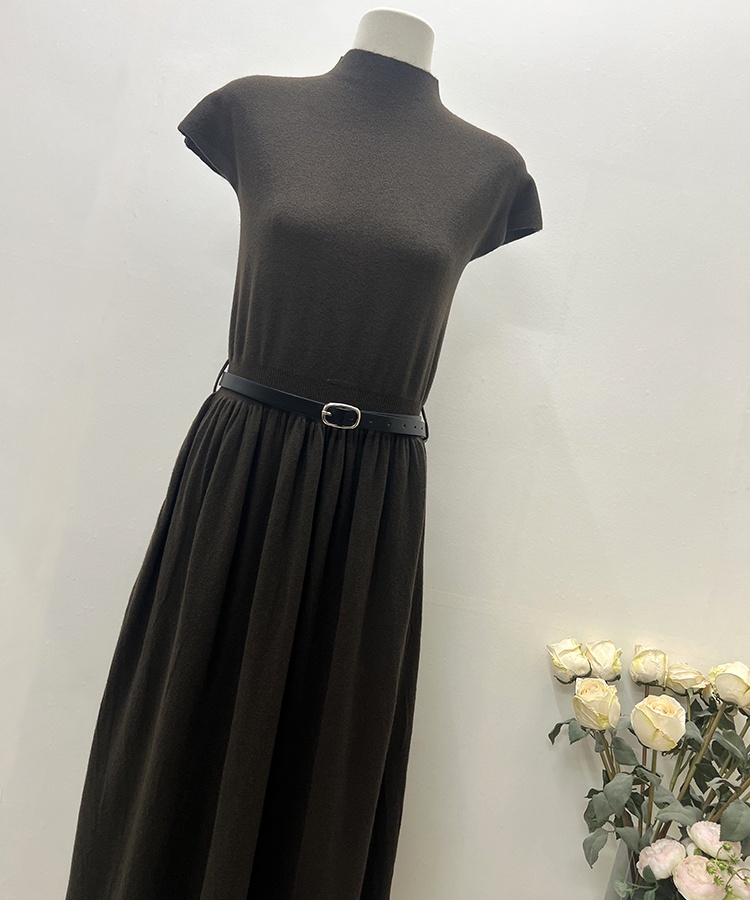 All-match bottoming sweater dress cstand collar dress