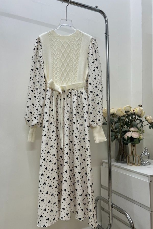 France style sweater dress autumn and winter dress