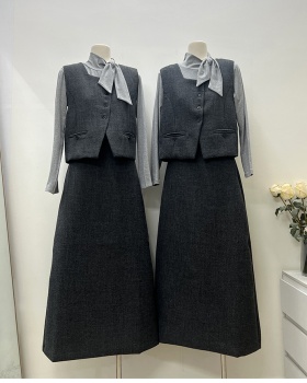 Sweet France style bottoming shirt Korean style vest 3pcs set
