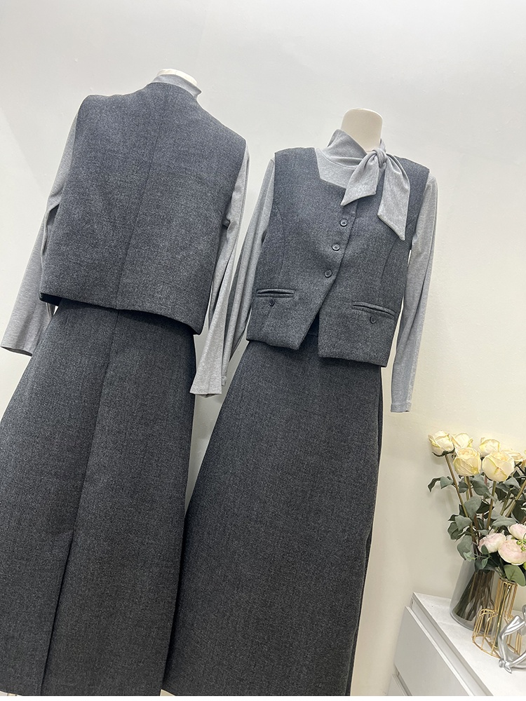 Sweet France style bottoming shirt Korean style vest 3pcs set