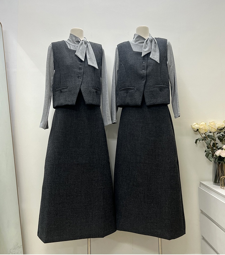 Sweet France style bottoming shirt Korean style vest 3pcs set