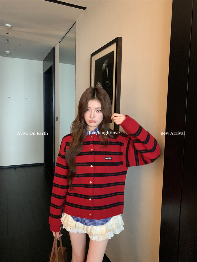 Lazy all-match chanelstyle sweater autumn and winter wool coat