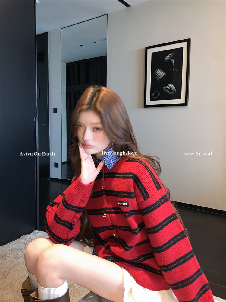 Lazy all-match chanelstyle sweater autumn and winter wool coat
