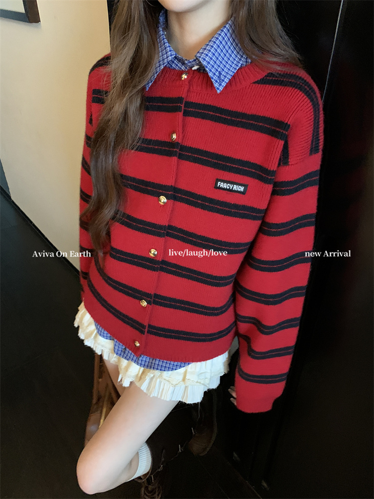 Lazy all-match chanelstyle sweater autumn and winter wool coat