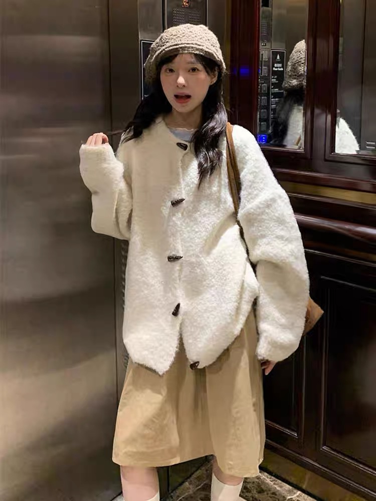 Autumn and winter Korean style cardigan loose knitted coat