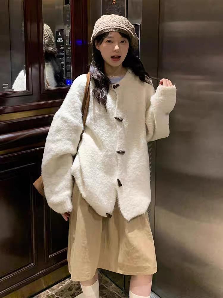 Autumn and winter Korean style cardigan loose knitted coat
