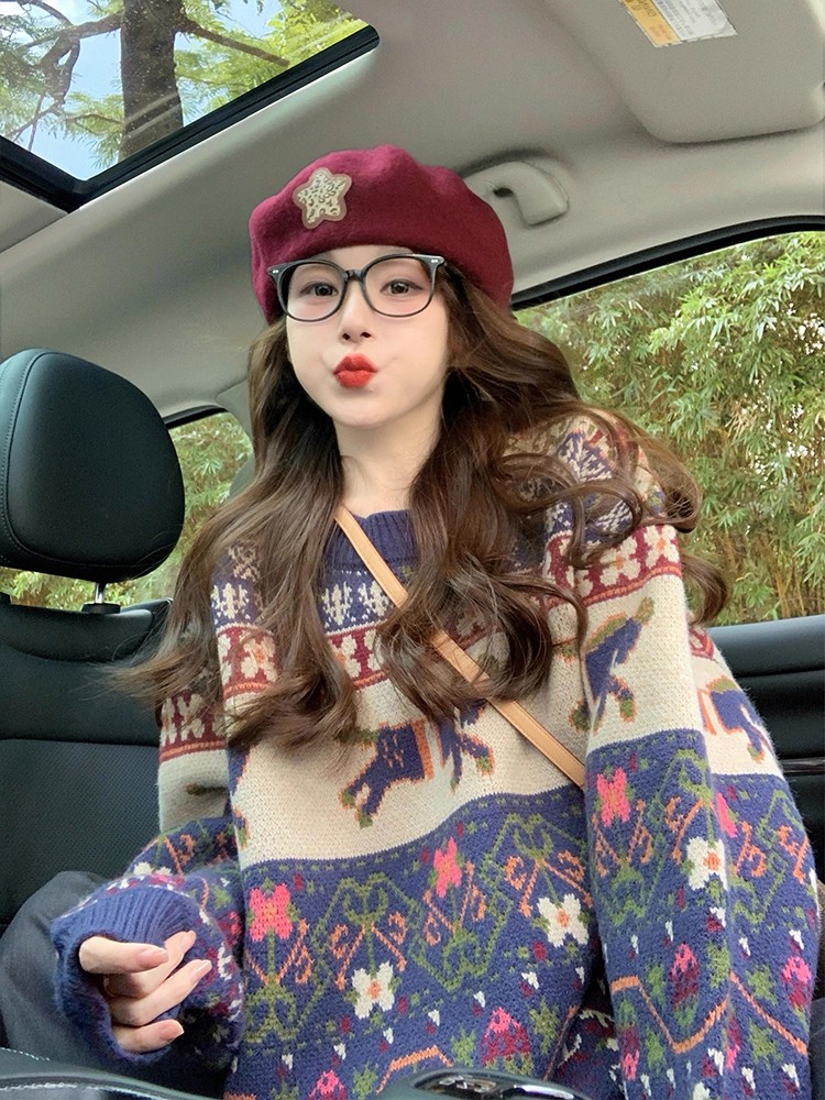 Thick lazy autumn and winter loose sweater for women