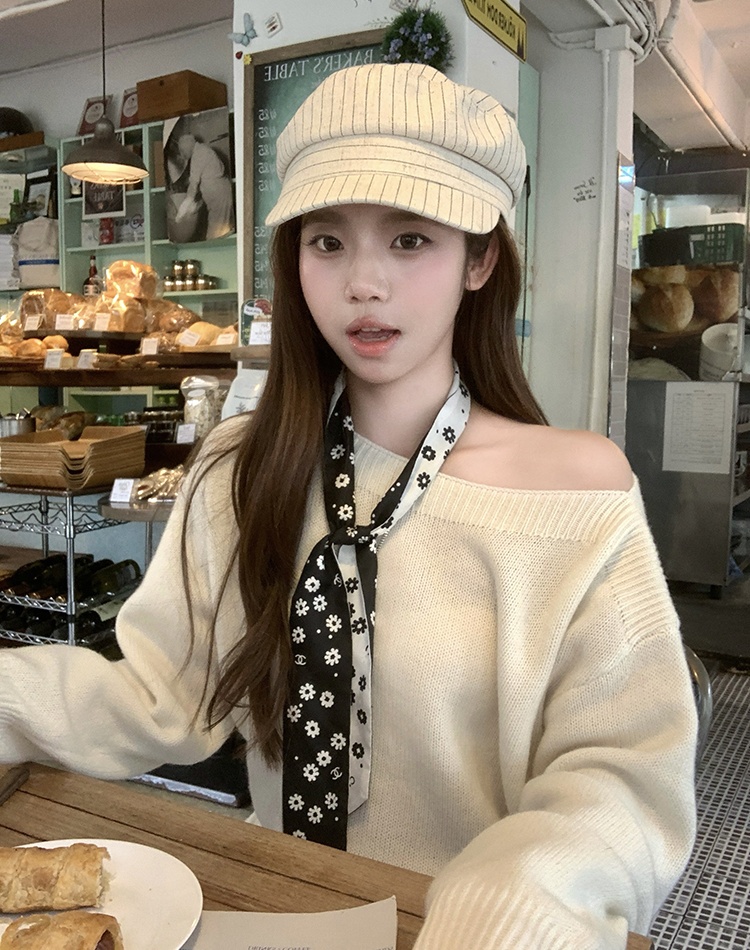 Temperament lazy removable tender sweater for women