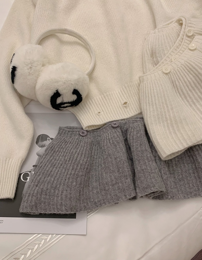 Temperament lazy removable tender sweater for women