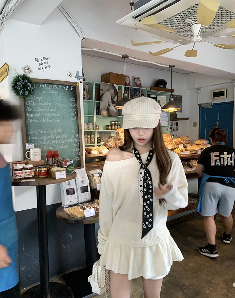 Temperament lazy removable tender sweater for women