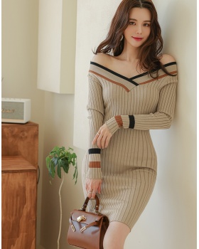 Splice sexy T-back autumn and winter dress