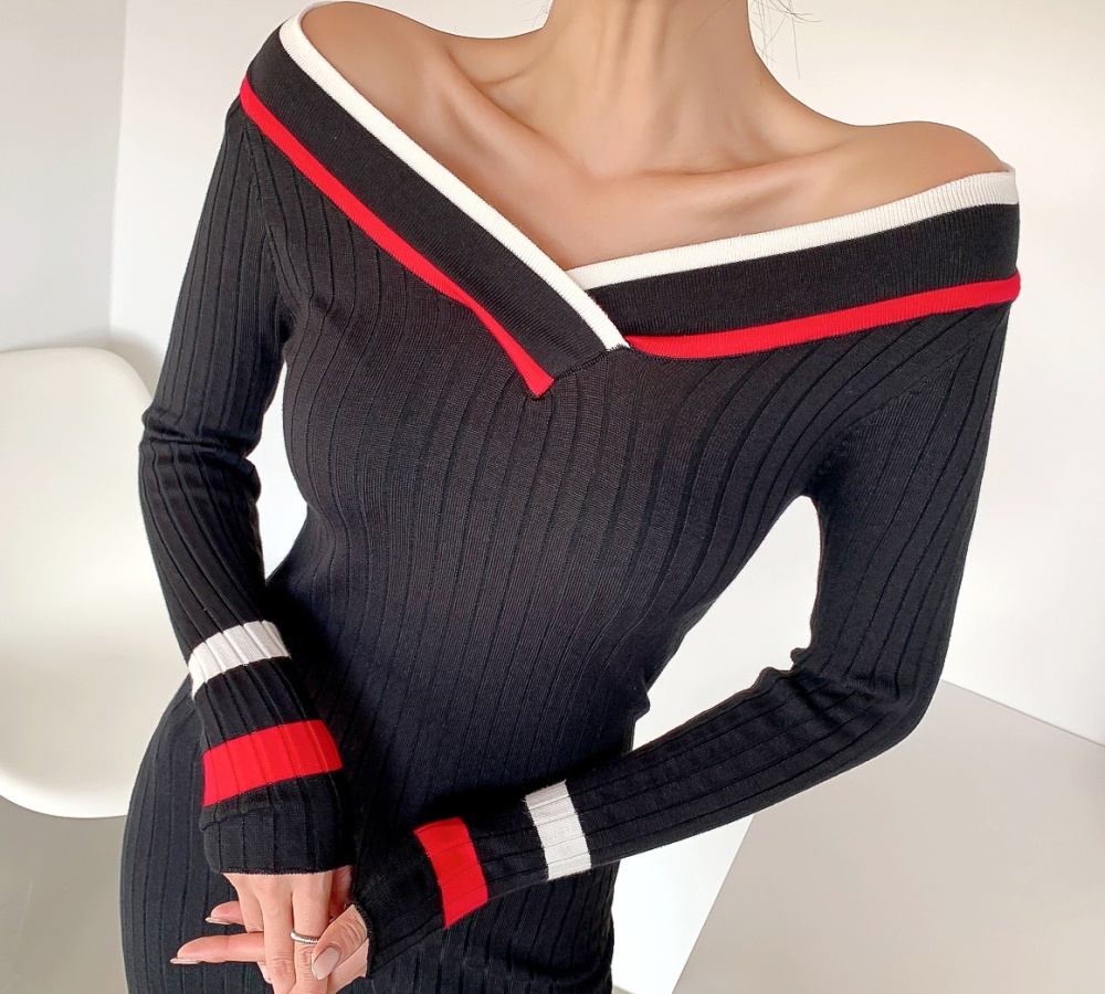 Splice sexy T-back autumn and winter dress