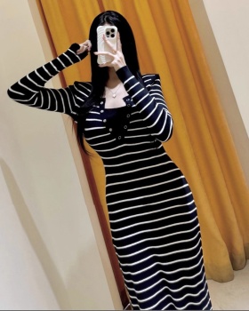 Stripe long dress knitted dress for women