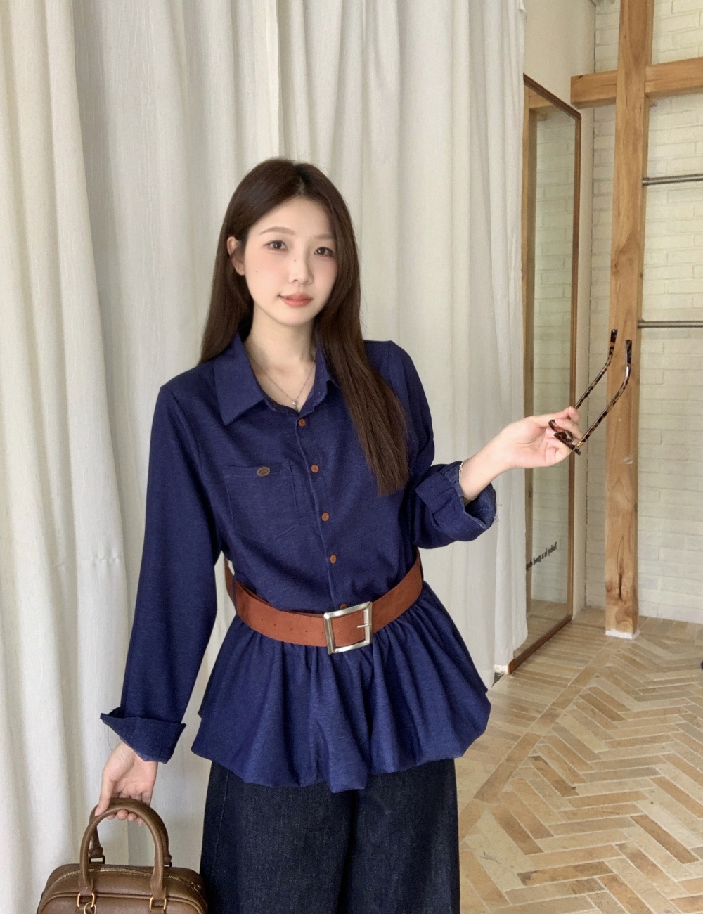 Loose all-match tops large yard bud shirt