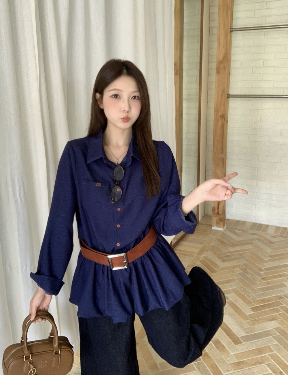Loose all-match tops large yard bud shirt