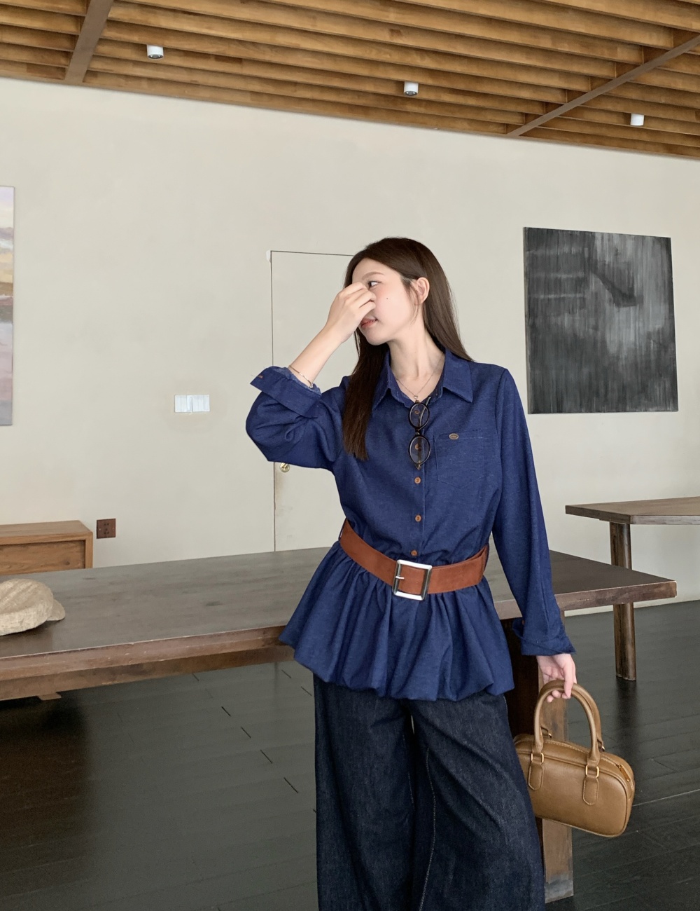 Loose all-match tops large yard bud shirt