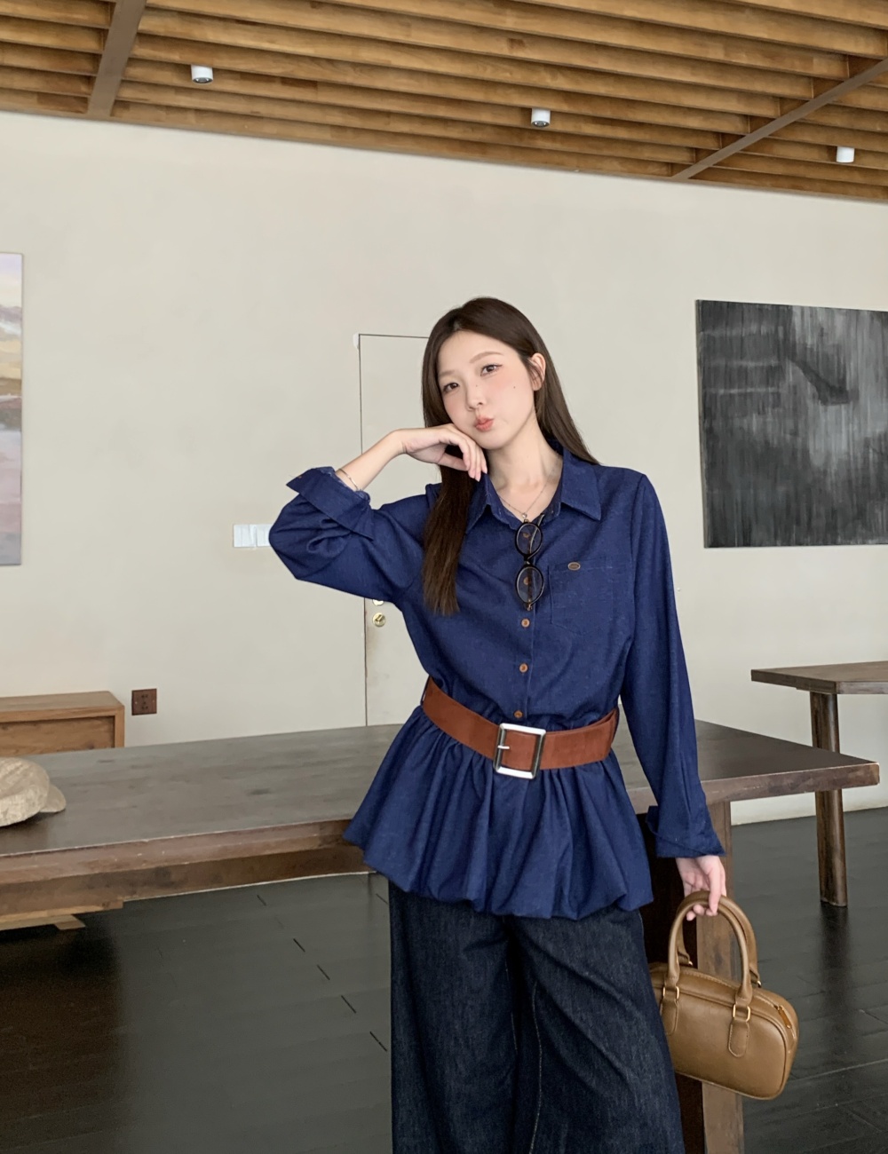 Loose all-match tops large yard bud shirt