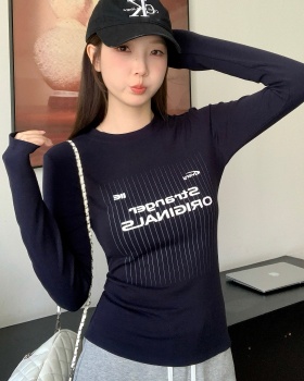 Slim all-match T-shirt American style tops