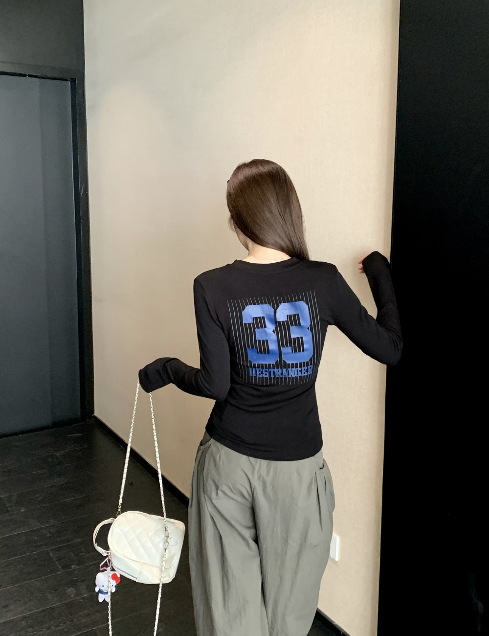 Slim all-match T-shirt American style tops
