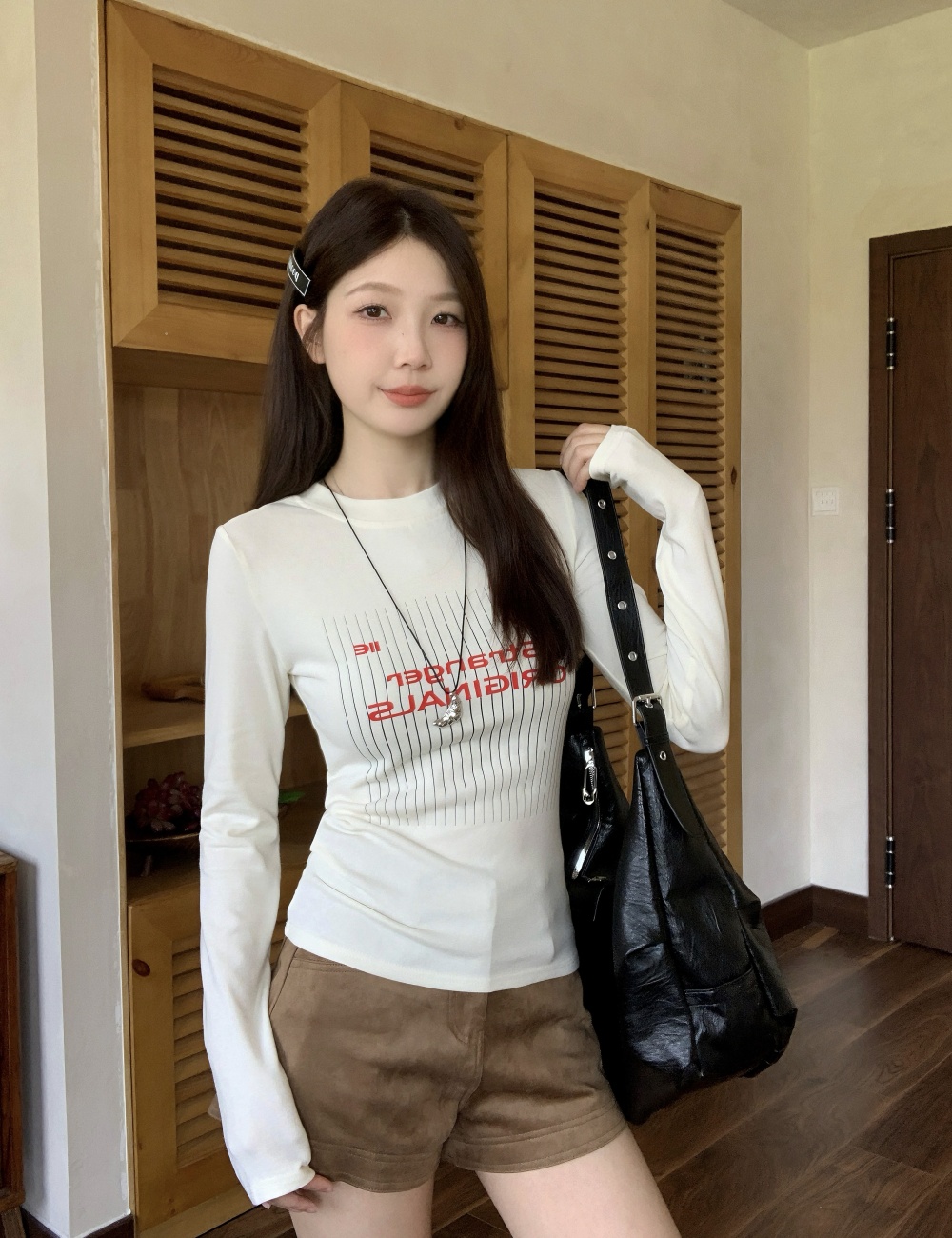 Slim all-match T-shirt American style tops