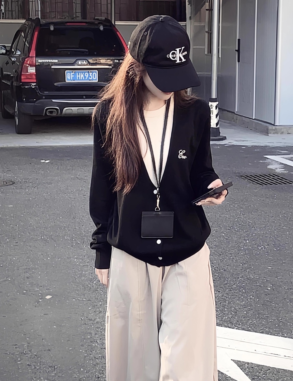 Long sleeve Pseudo-two sweater Korean style tops for women