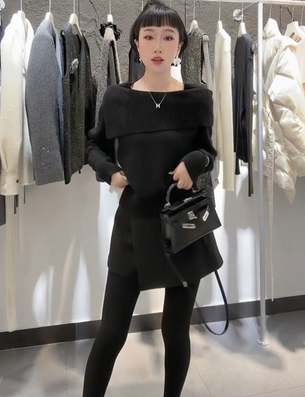 Long sleeve temperament fashion slim sweater