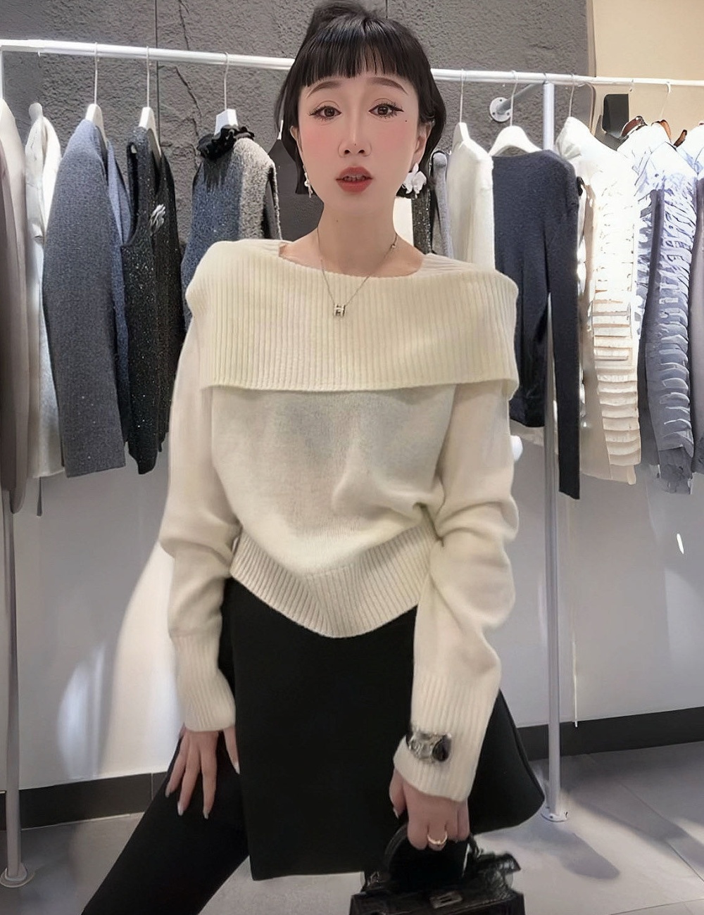 Long sleeve temperament fashion slim sweater