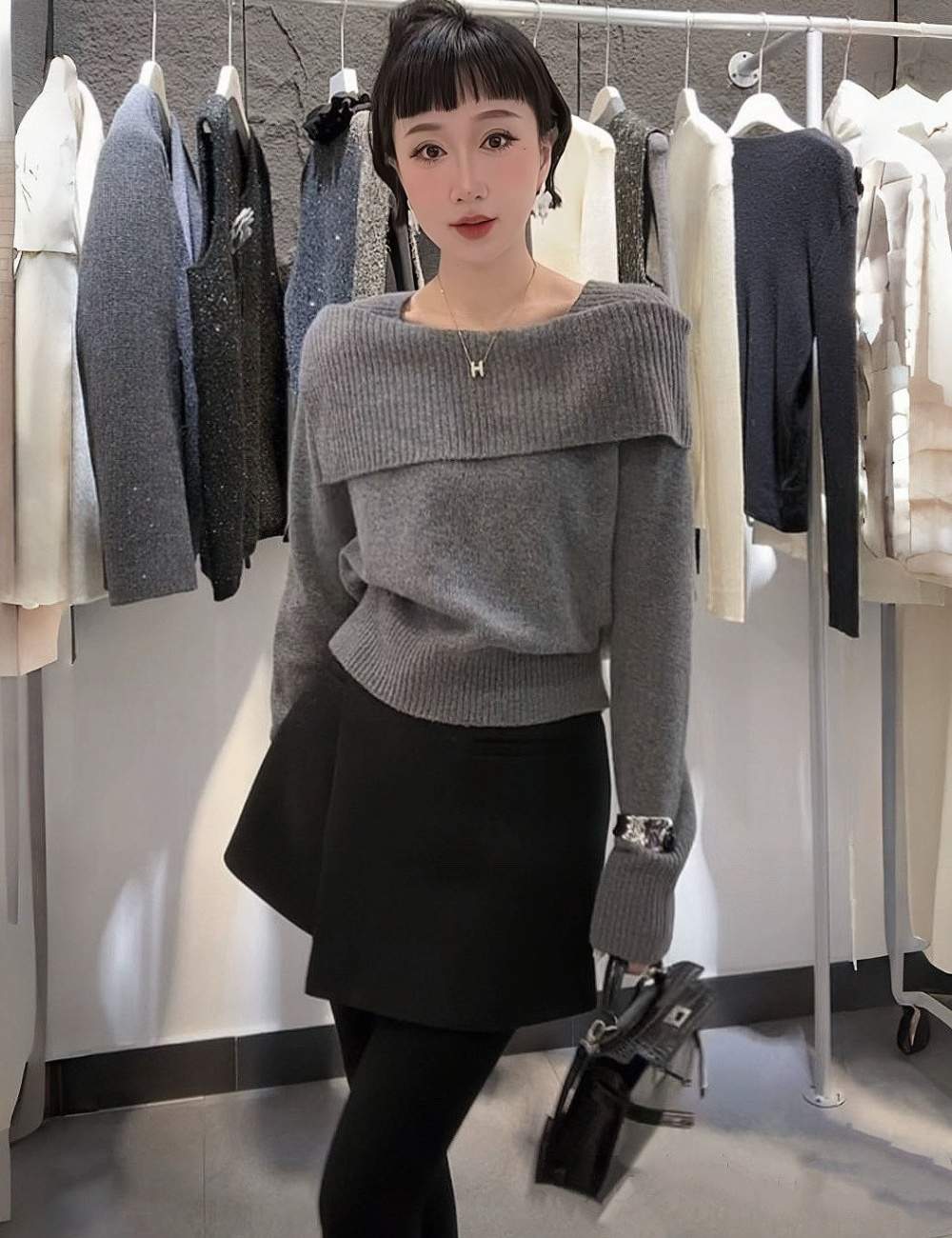 Long sleeve temperament fashion slim sweater