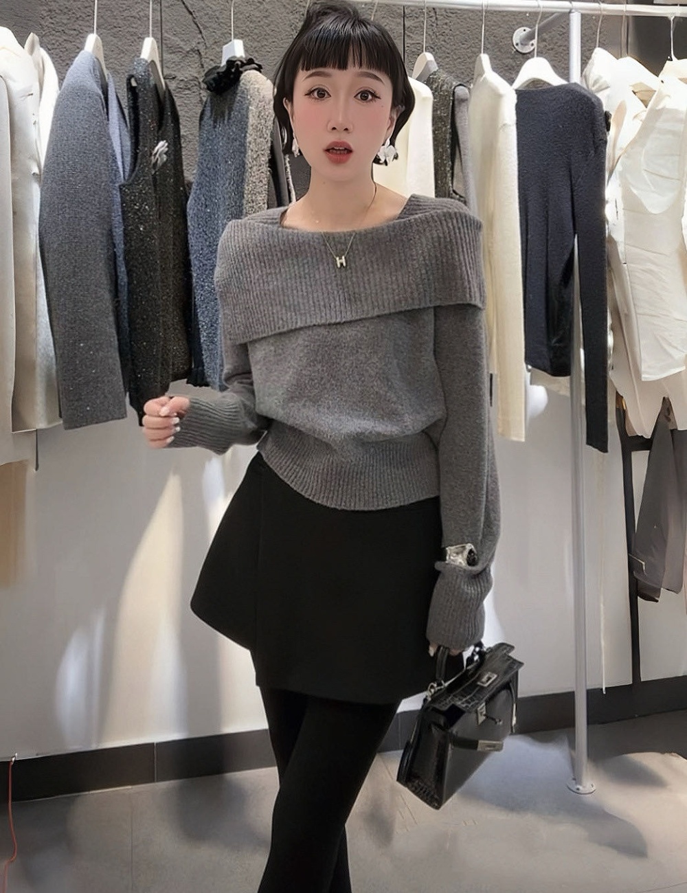 Long sleeve temperament fashion slim sweater