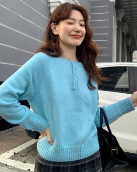 Autumn pullover pure loose simple sweater for women