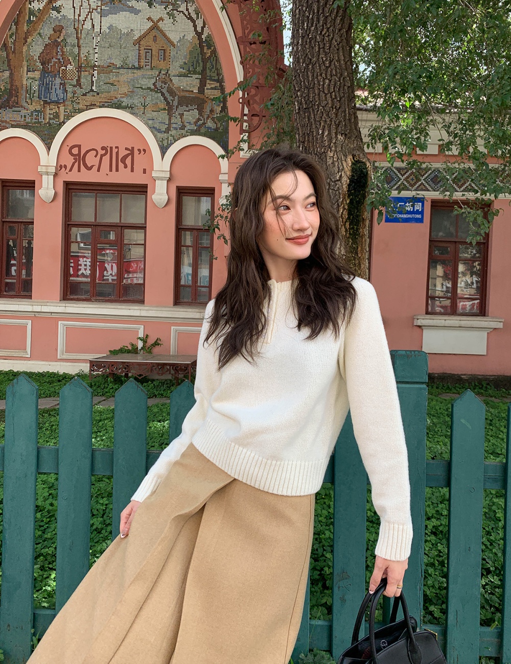 Autumn pullover pure loose simple sweater for women