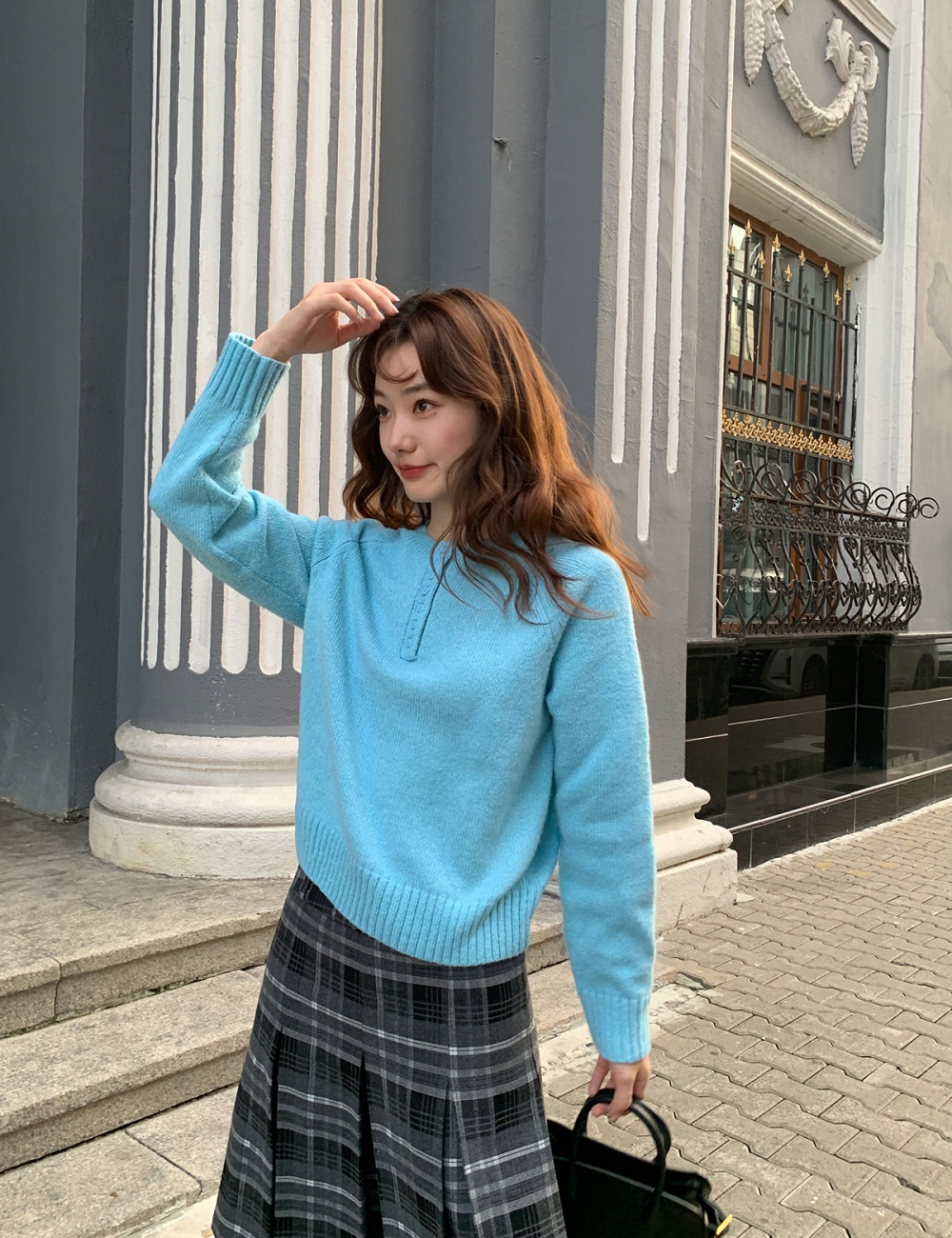 Autumn pullover pure loose simple sweater for women