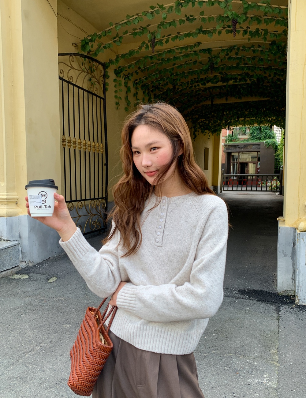 Autumn pullover pure loose simple sweater for women