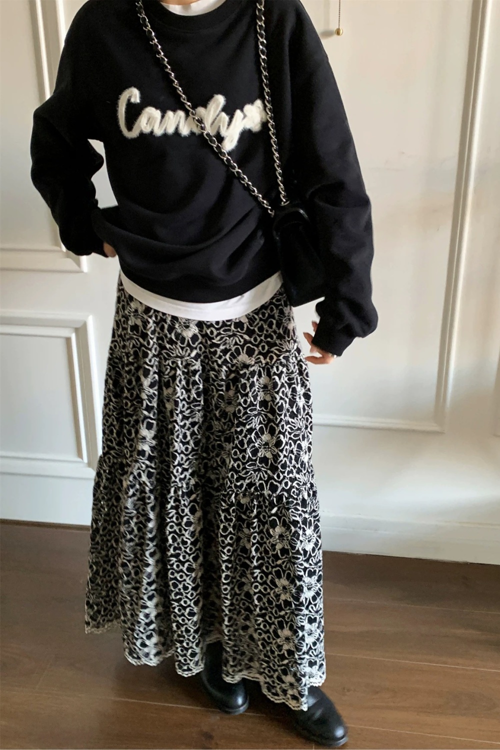 Commuting France style high waist long skirt