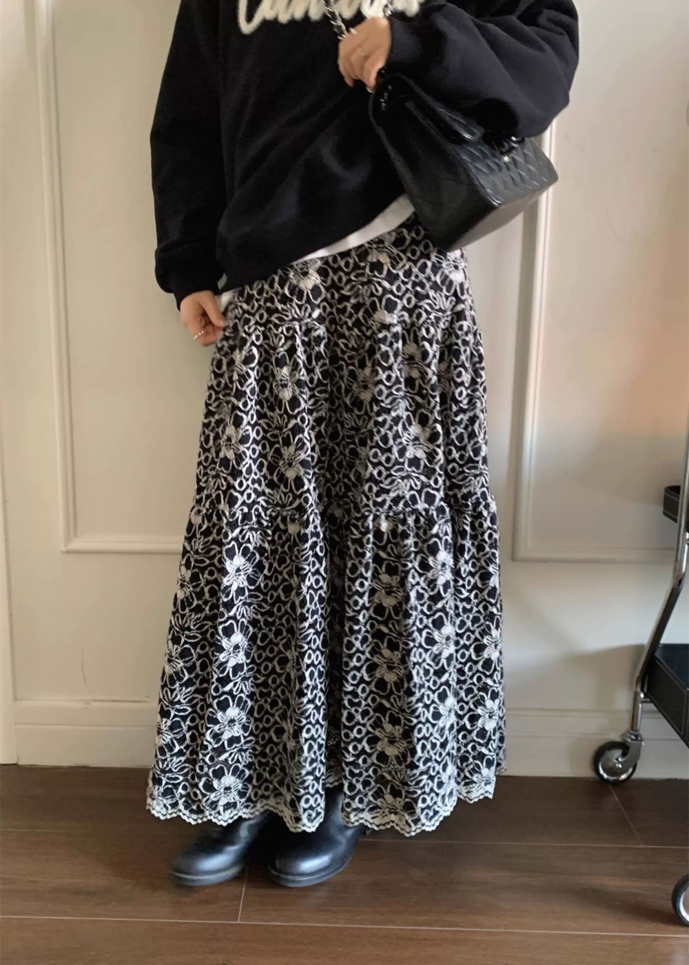 Commuting France style high waist long skirt