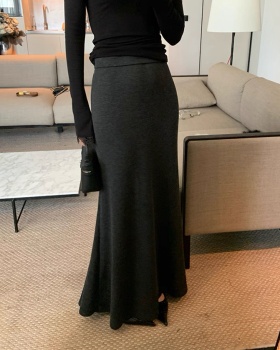 Knitted mermaid elastic waist long autumn and winter skirt