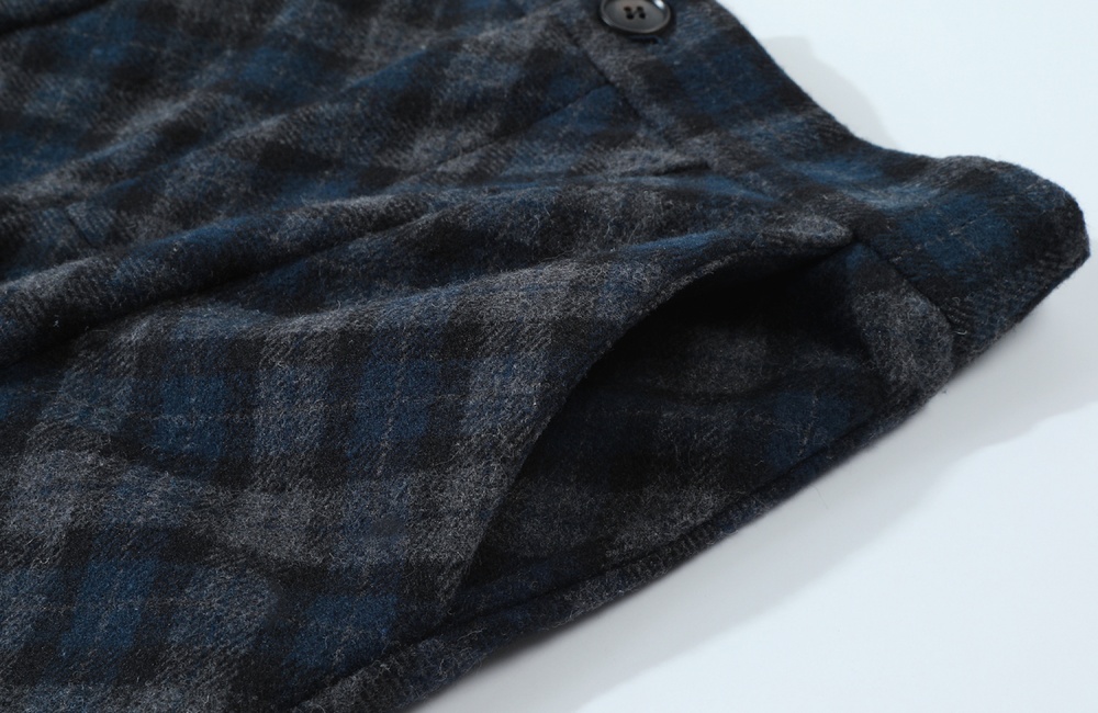 Twill thick plaid sueding autumn and winter skirt