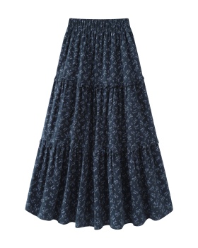 Wood ear floral A-line autumn and winter skirt