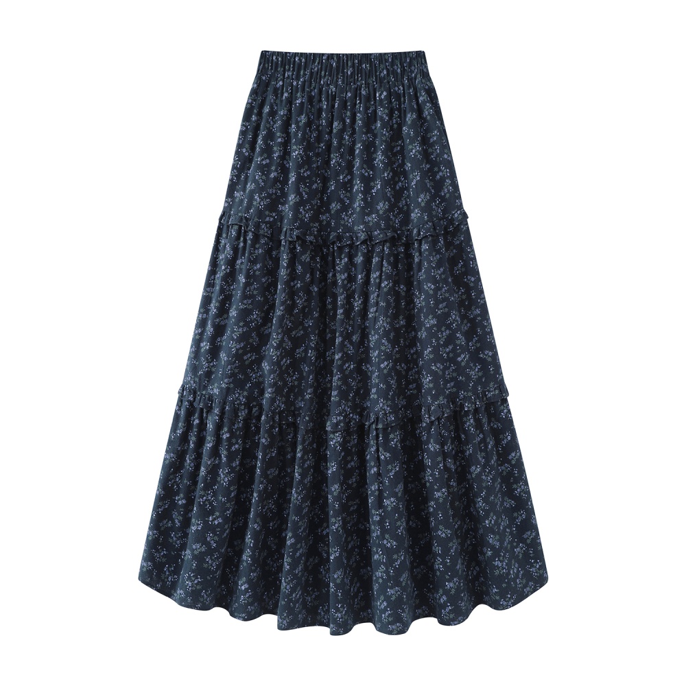 Wood ear floral A-line autumn and winter skirt