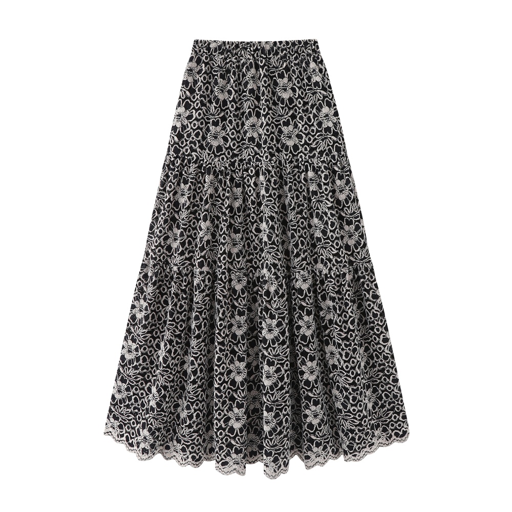 France style jacquard retro lace autumn and winter skirt