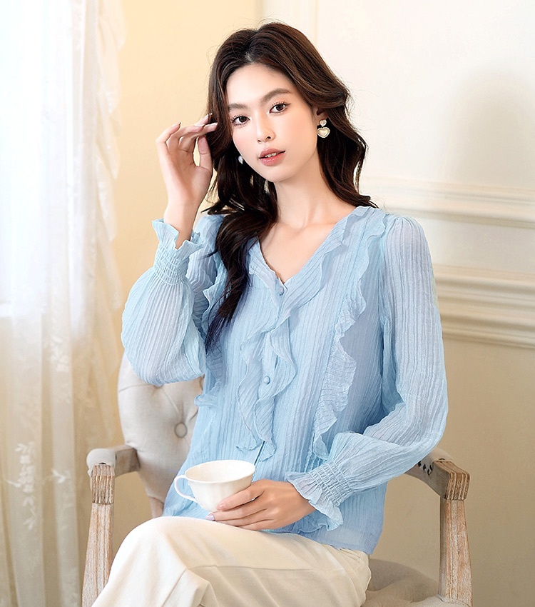 Long sleeve loose shirt spring and autumn niche tops for women