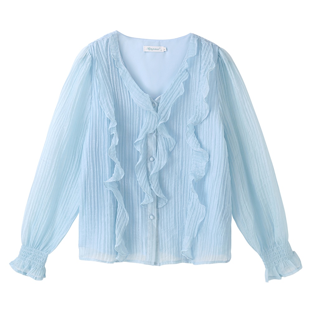 Long sleeve loose shirt spring and autumn niche tops for women