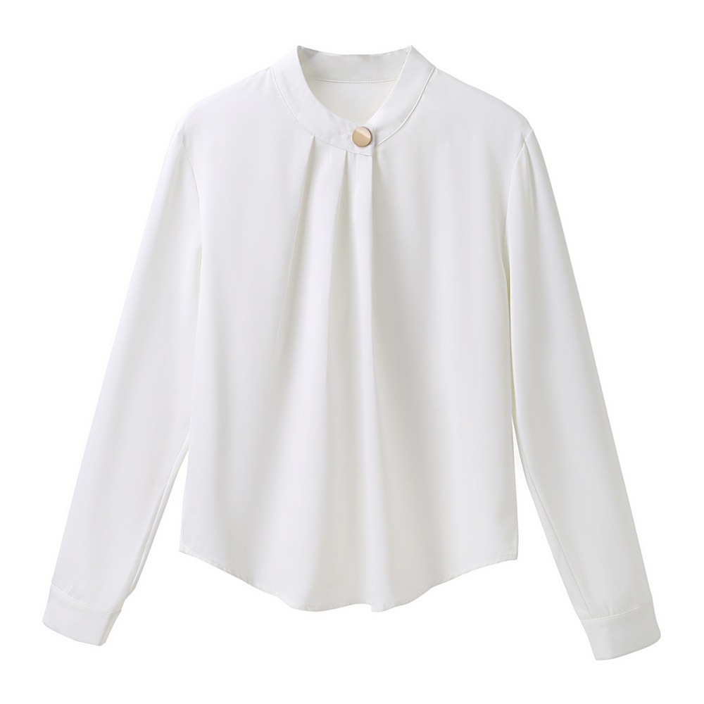 France style retro tops commuting all-match shirt for women