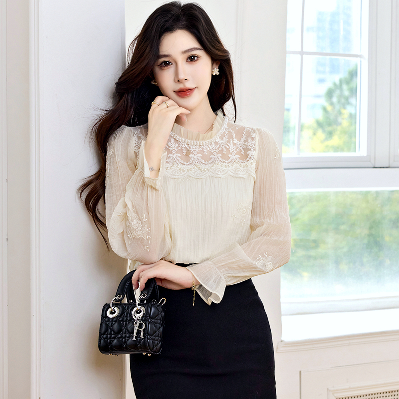 Light luxury shirt long sleeve tops for women